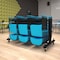 Flash Furniture Black Heavy Duty Small Mobile Chair & Table Cart QIN-FRCW45425-GG - alternate 1